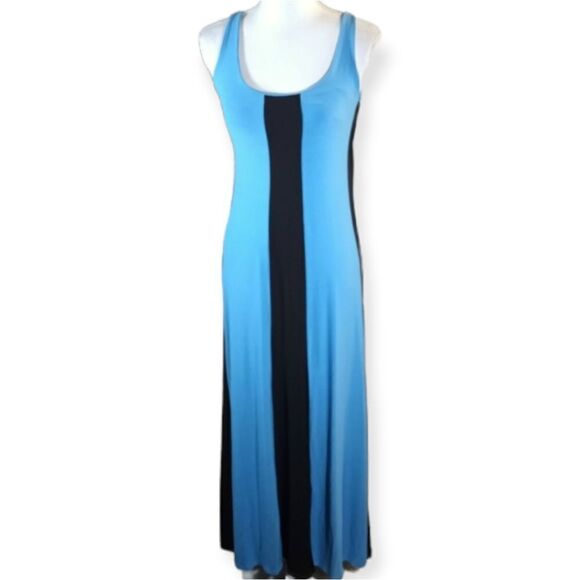AFRA BLUE & BLACK MAXI DRESS SZ.S EUC - Picture 1 of 7